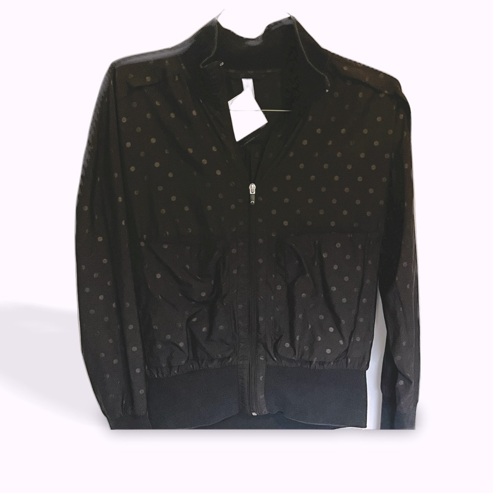 Women’s Gapfit Black Polka dot windbreaker Lightweight Jacket XS